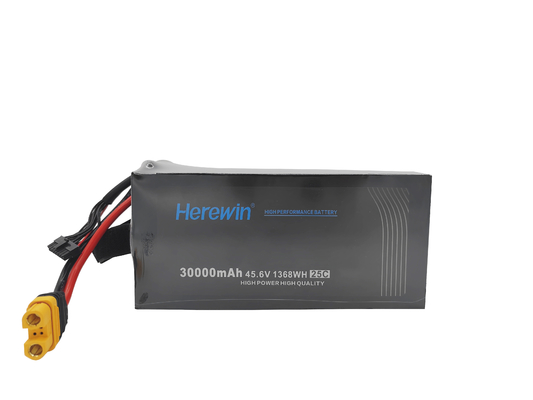 12S1P Soft Pack 45,6V LiHv Uav Drohnenbatterie 25C 30000mAh 6,9kg