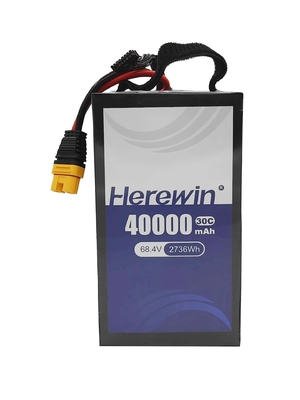 18S1P 40000mAh Herewin Soft Pack Drohnenbatterie 68.4V 30C Sprayer UAV Batterie