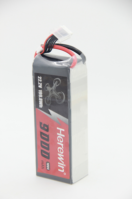 Hochgeschwindigkeit 6S 100C 9Ah FPV Drohnenbatterie Herewin 22.2V 725g