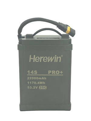 Hierwin 14S1P Pro+ 22000mAh 25C Entladungssprüher UAV-Batterie 53.2V mit Aluminiumlegierung