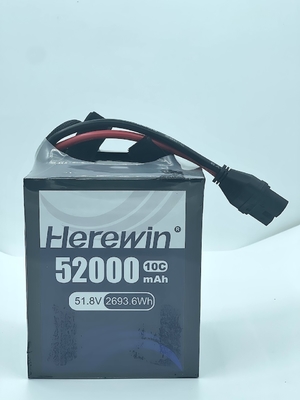 Soft Pack UAV Drohnenbatterie 51.8V Herewin 14S 52000MAH AI Flugzeug Landwirtschaftliche Drohne LFP LIPO Batterie