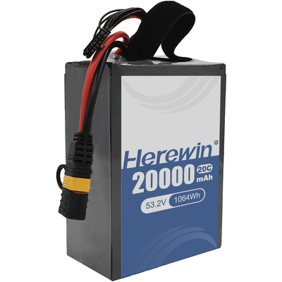 UAV-Schnellladung und langlebige Haltbarkeit mit Herewin Halb-Festkörper-Batterie 14S 53.2V 20000mAh